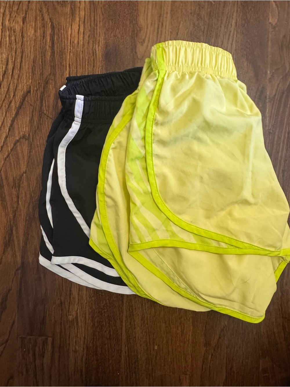 Nike Dri Fit Women's Black & Neon Yellow Athletic Running Shorts